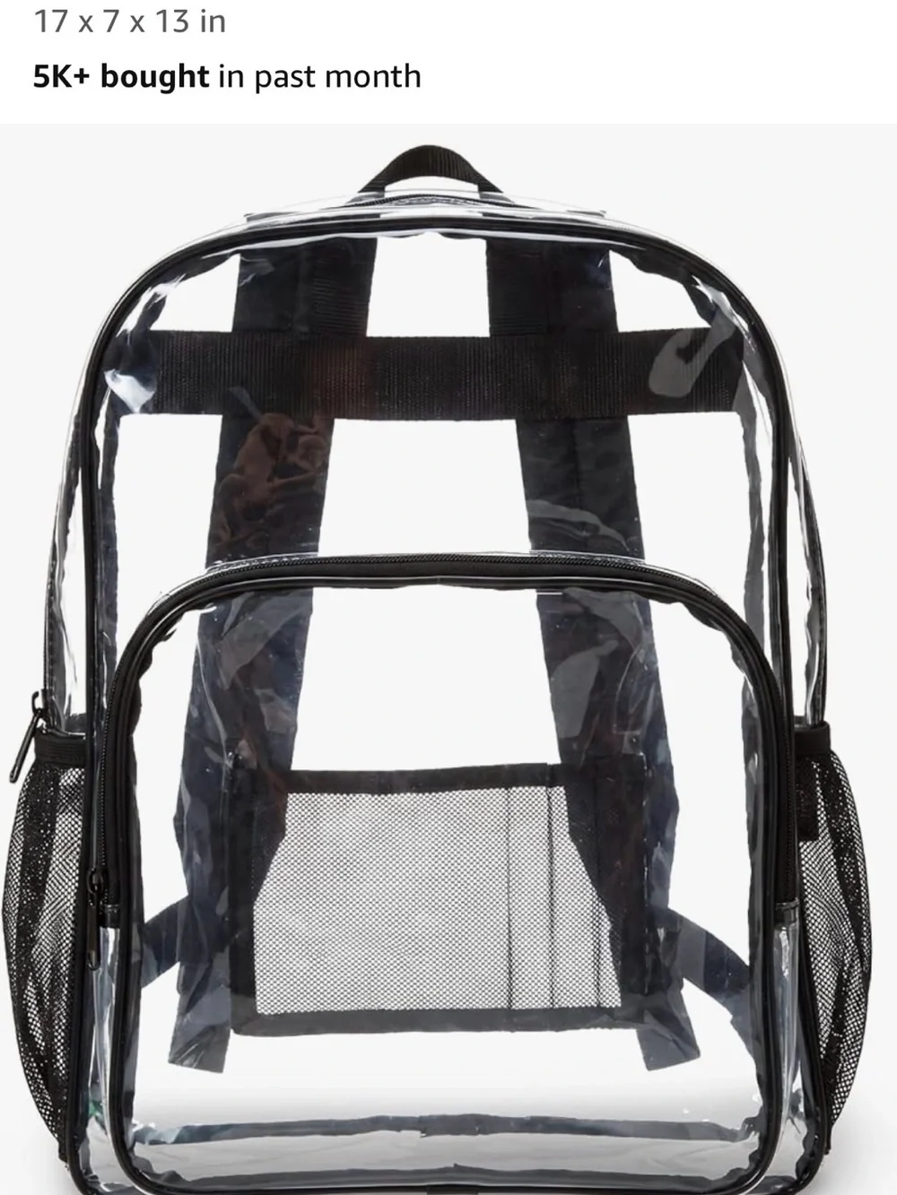Clear Backpack – Transparent School Work Stadium Bag